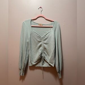 Ruched Light Green Top